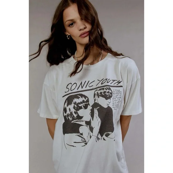 NWT Daydreamer Sonic Youth Goo Merch Tee Graphic Tshirt in Vintage White - Picture 4 of 13